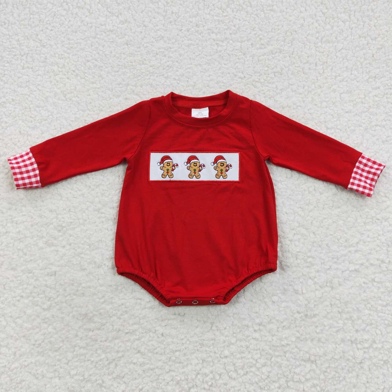 USA-Shop LR0394 Baby gingersnap embroidery red Christmas romper