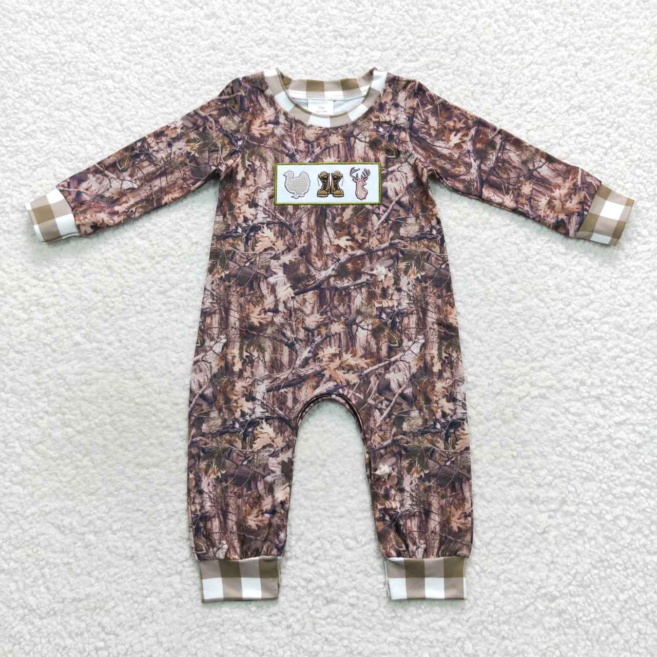 Turkey Boots Deer Embroidery Camo Print Kids Fall Matching Clothes Sibling Wear