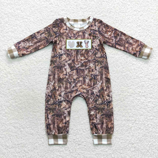 USA-Shop LR0527 Boots deer turkey embroidery print fall camo branch baby boys romper