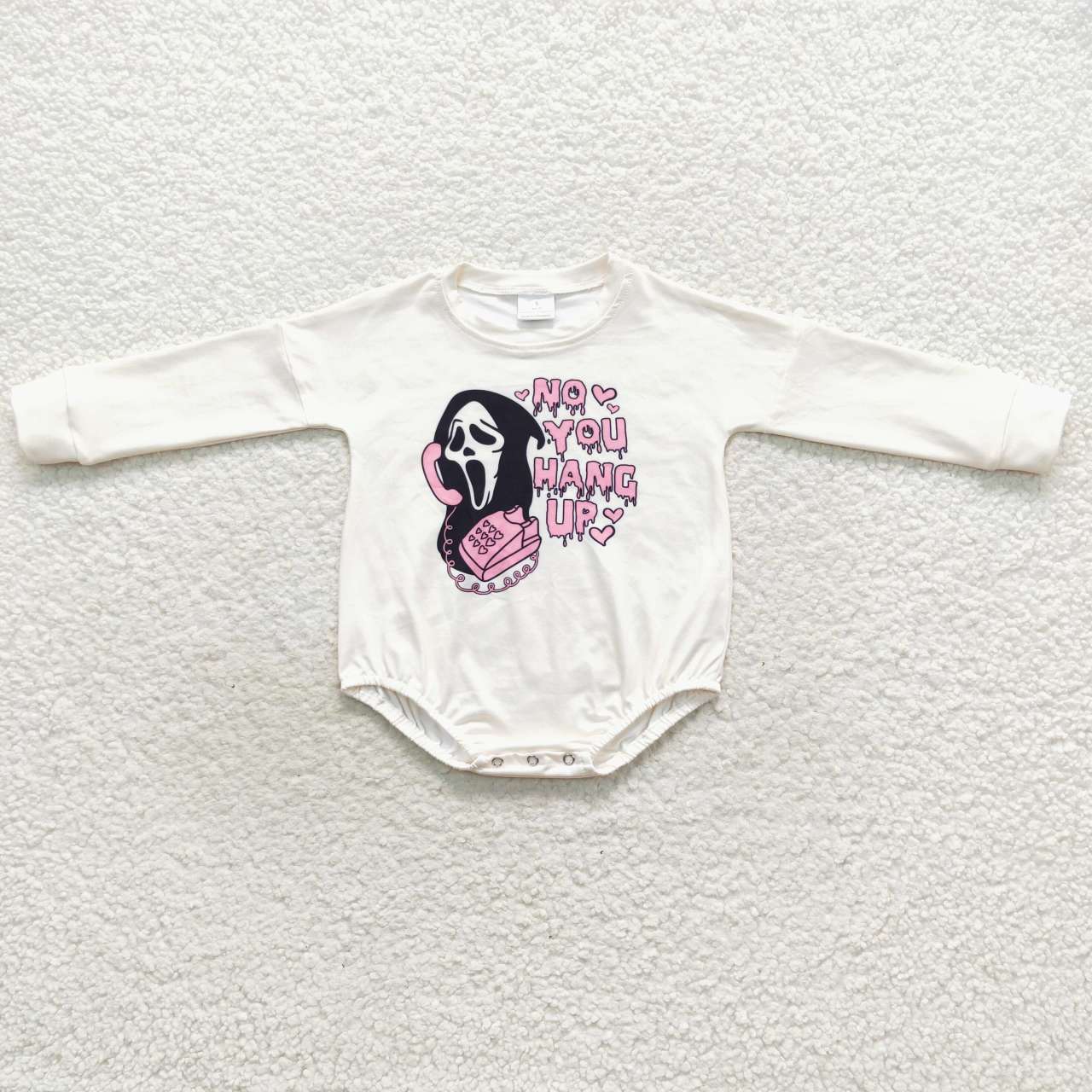 LR0533 No you hang up baby girls Halloween romper