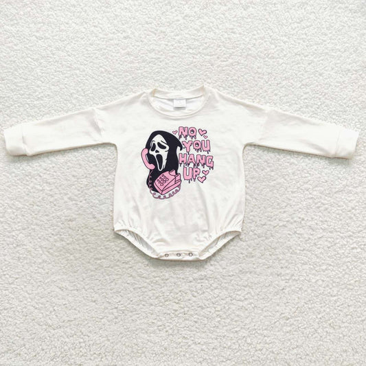 LR0533 No you hang up baby girls Halloween romper