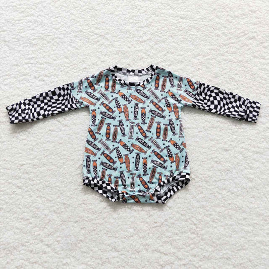 LR0543 Scooter smile print baby boys romper