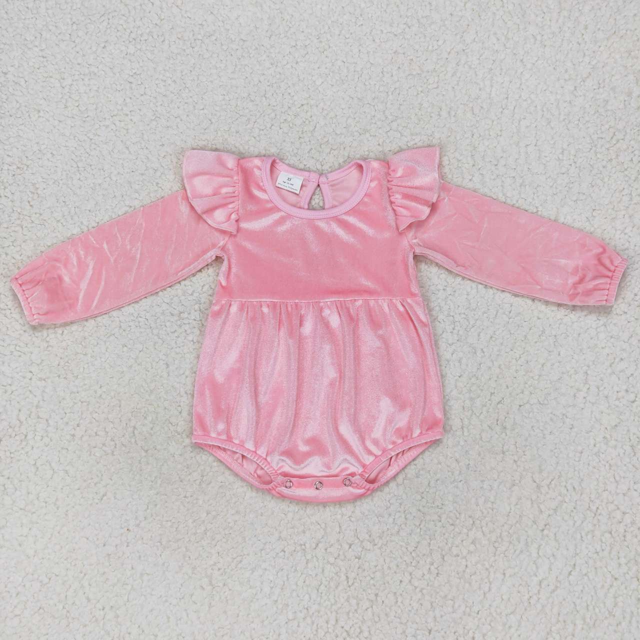 USA-Shop LR0686 Pink velvet baby girls fall romper