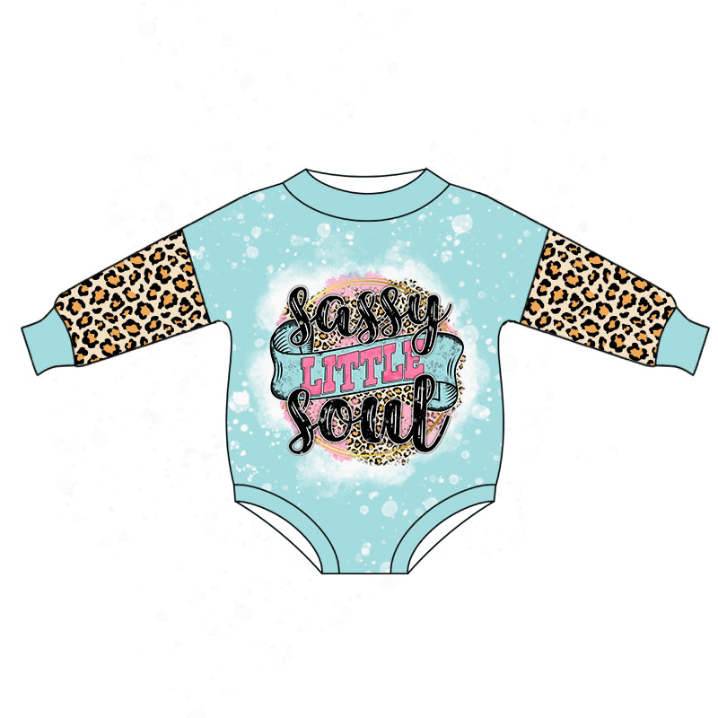 (Pre-order) LR0772 Sassy Little Soul Leopard Baby Girls Romper
