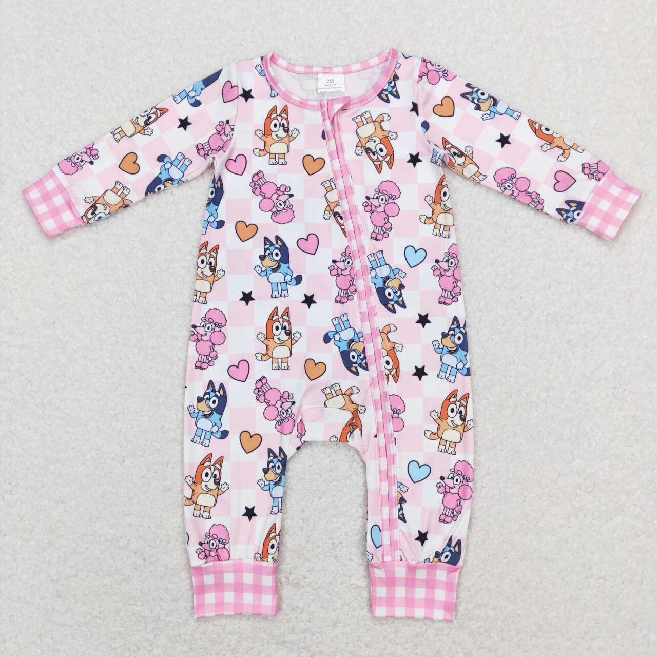 Cartoon Dog Pink Heart Print Family Valentine's Day Matching Clothes