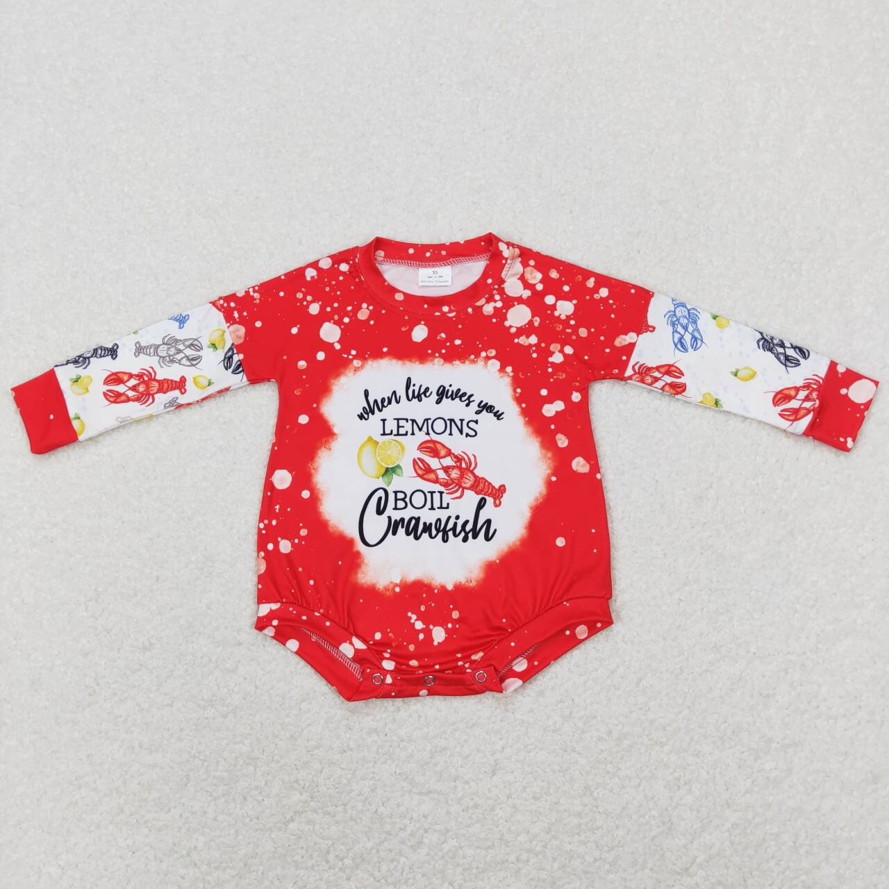 LR0875 Lemons Crayfish Baby Girls Romper