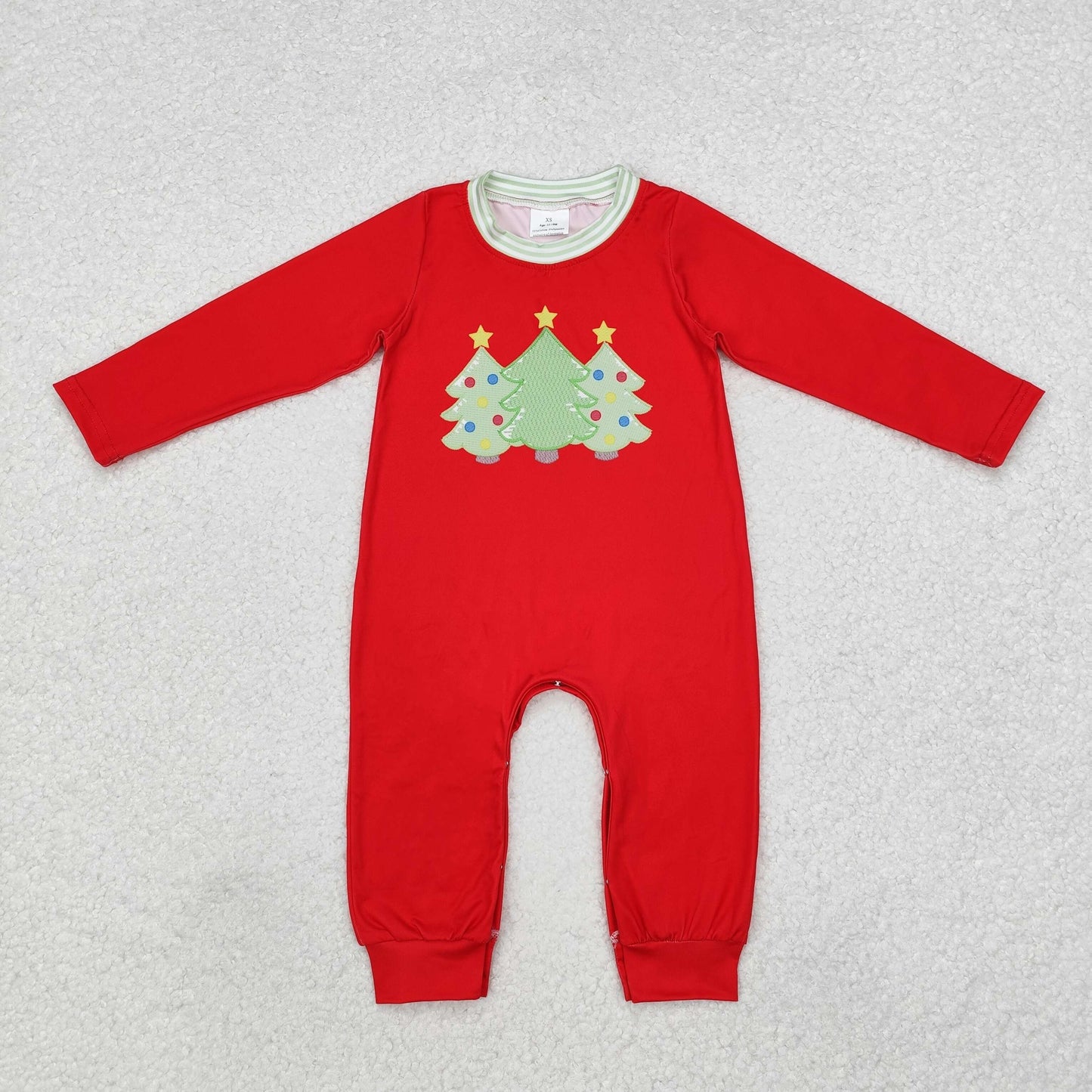 Trees Red Stripes Print Sibling Christmas Matching Clothes