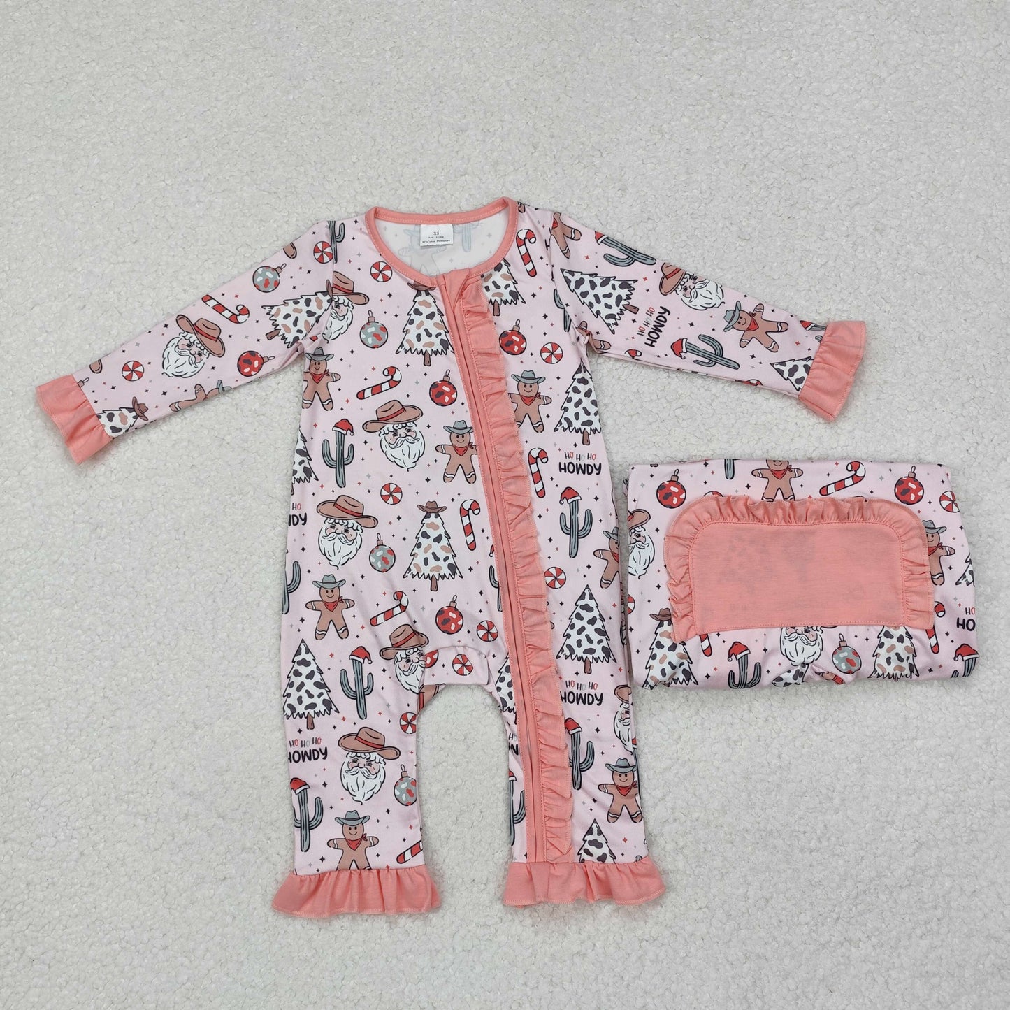 Santa Western Print Sibling Christmas Matching Clothes