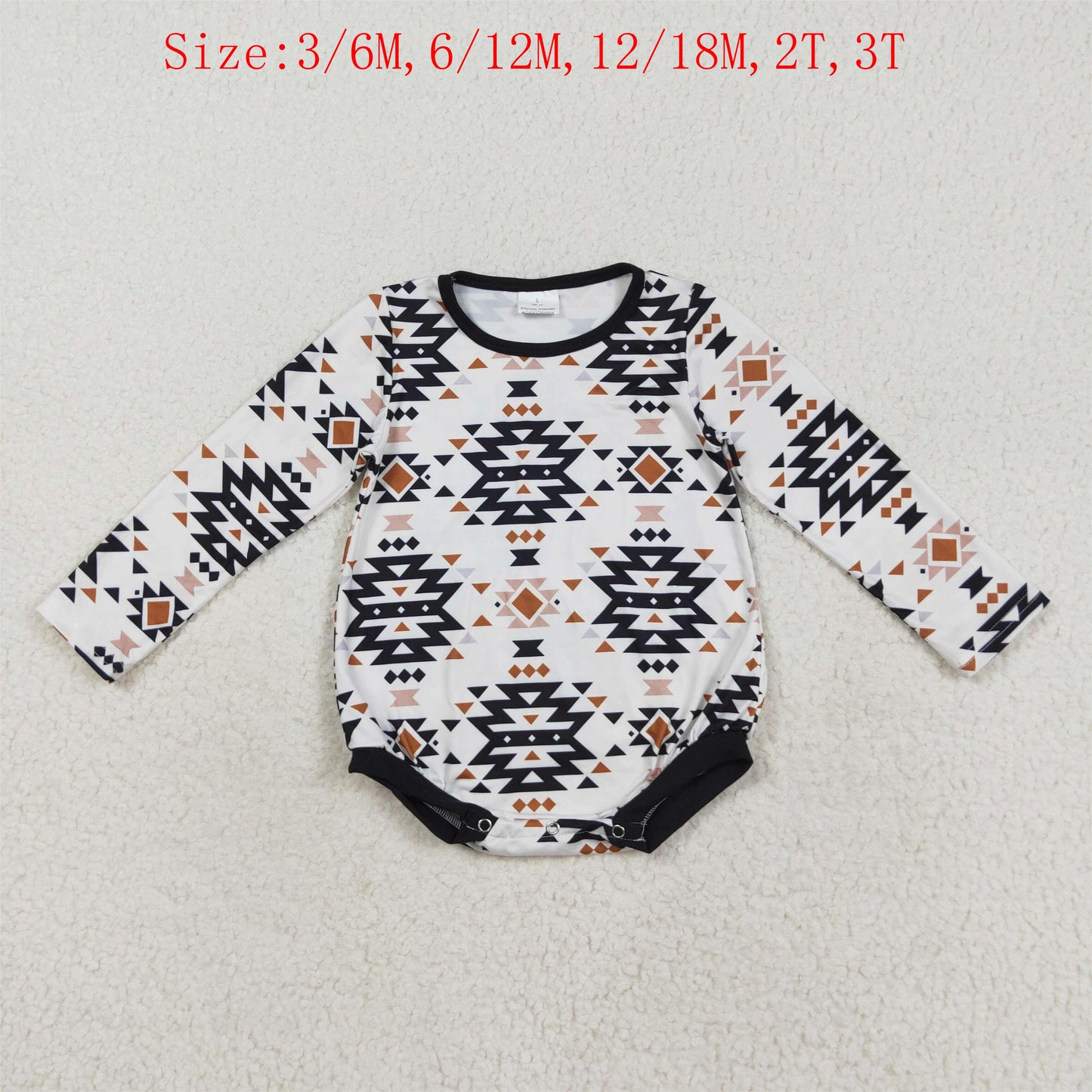 LR1822 Aztec Print Baby Boys Fall Western Romper