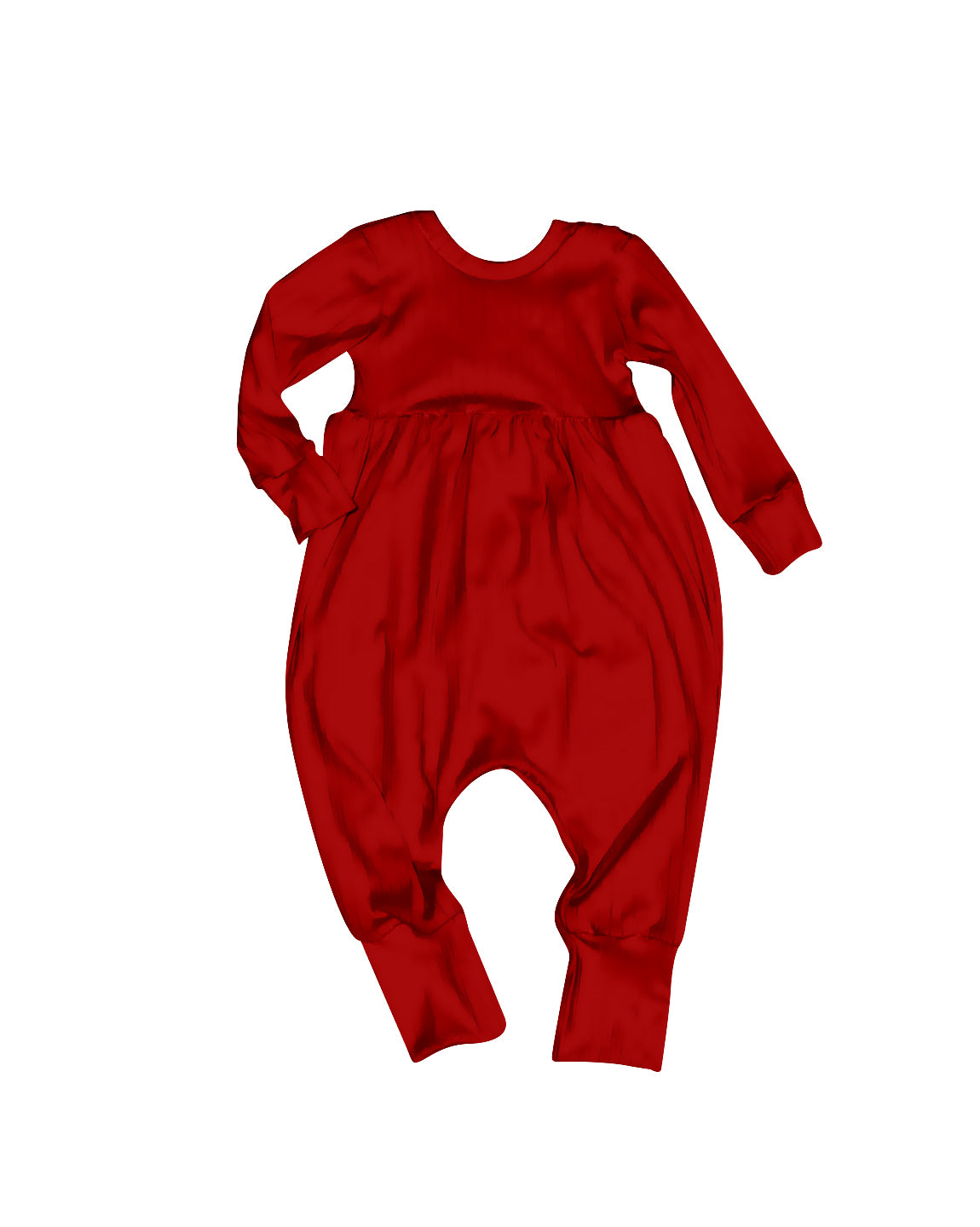(Pre-order)LR2087 Red Color Baby Girls Long Sleeve Romper