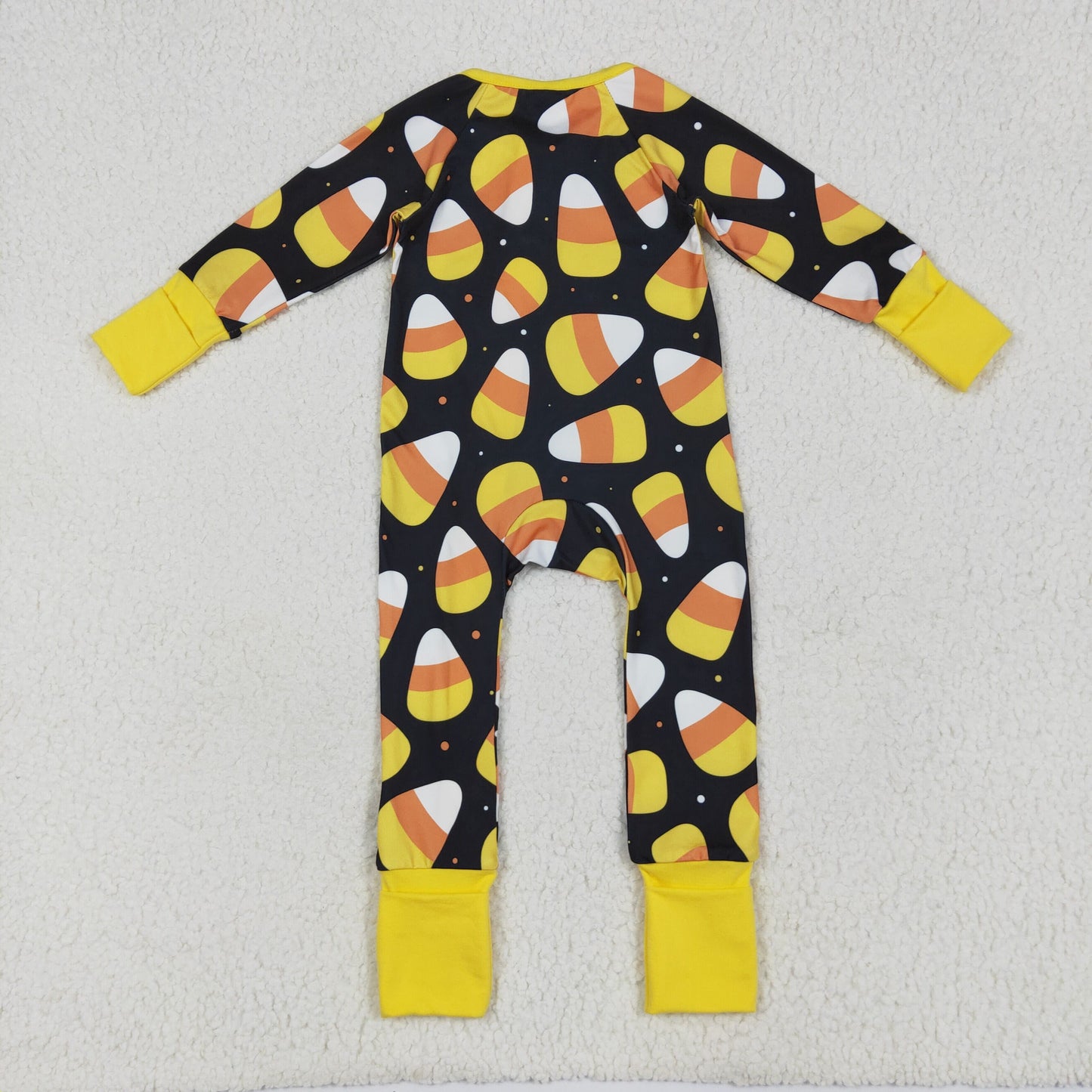 LR2198 Candy Print Baby Halloween Zipper Sleeper Romper