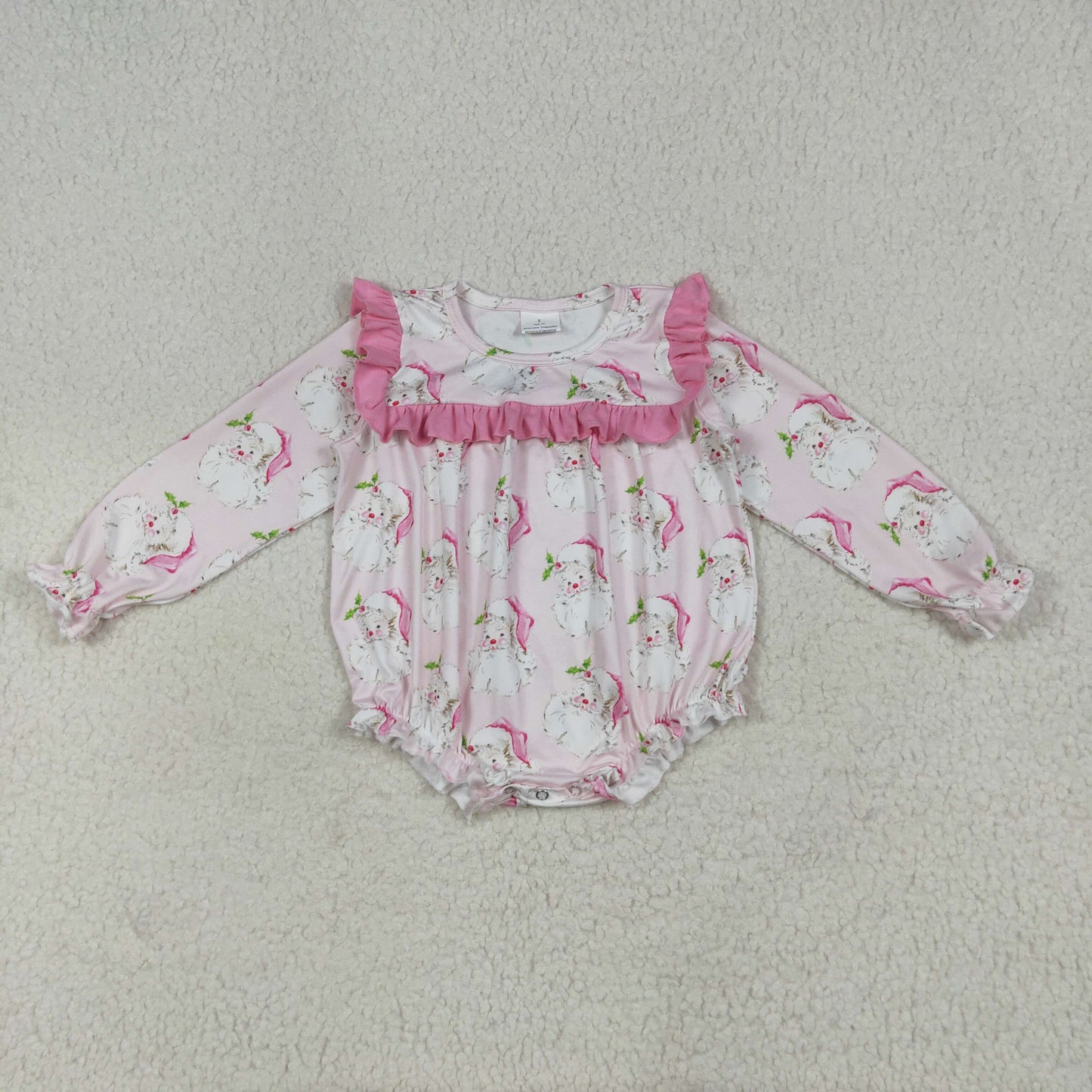 Santa Holly Pink Girls Christmas Clothes Sisters Matching Wear