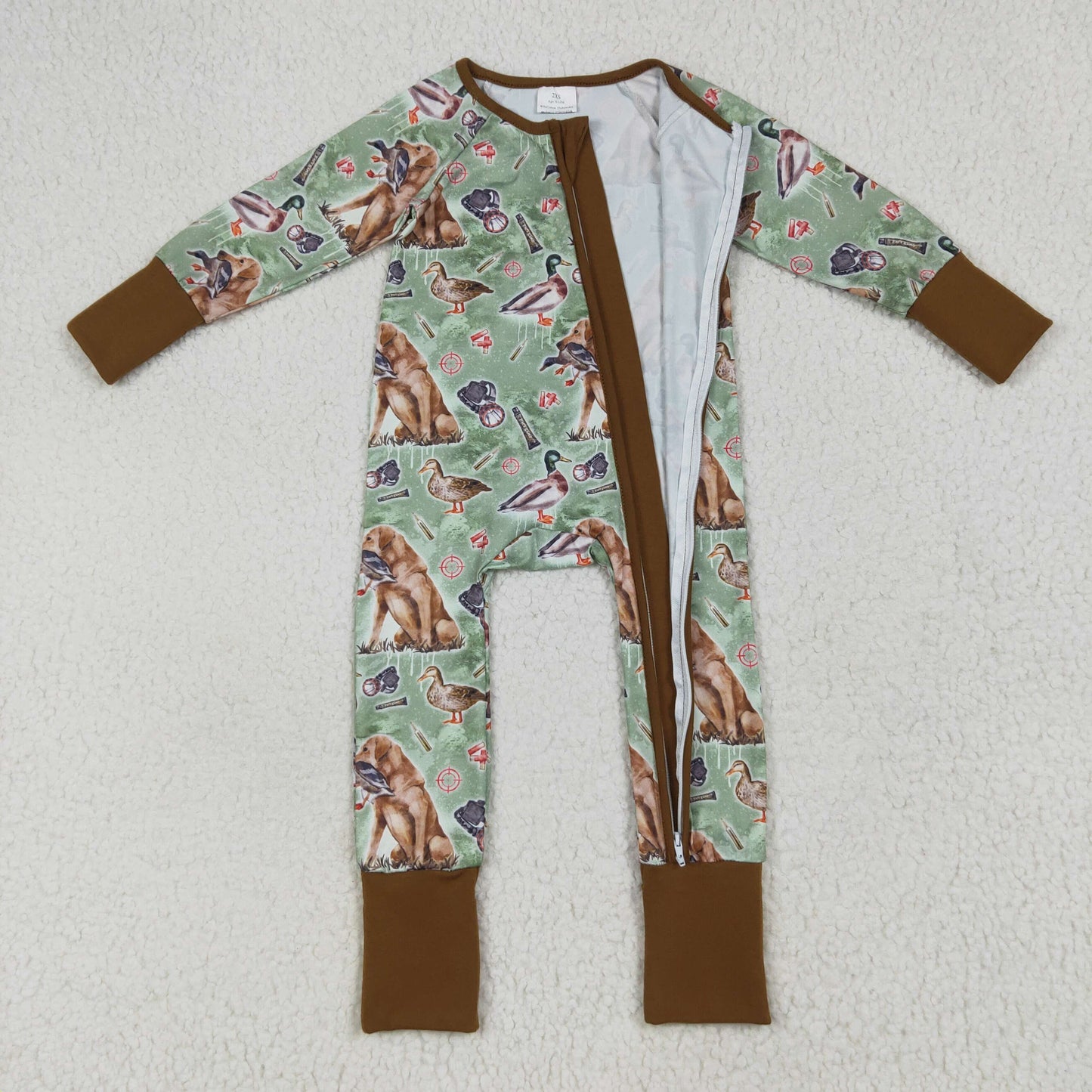 Dog Duck Hunting Print Boys Pajamas Matching Clothes