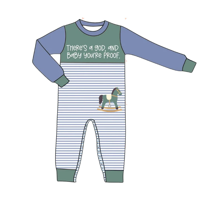 (Pre-order)LR2239 There's a God Print Baby Boys Fall Romper