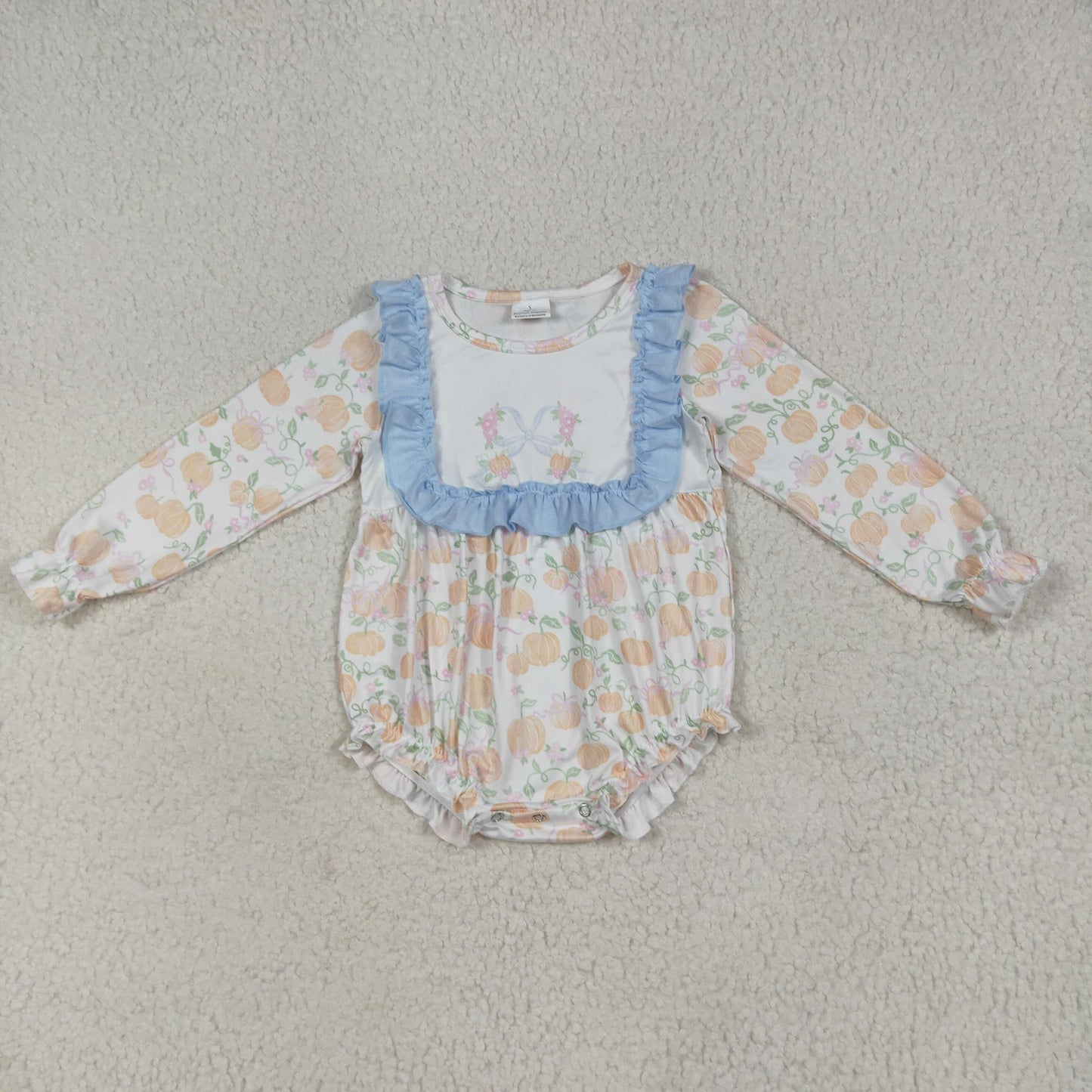 Pumpkin Flowers Print Girls Fall Clothes Sisters Matching Wear