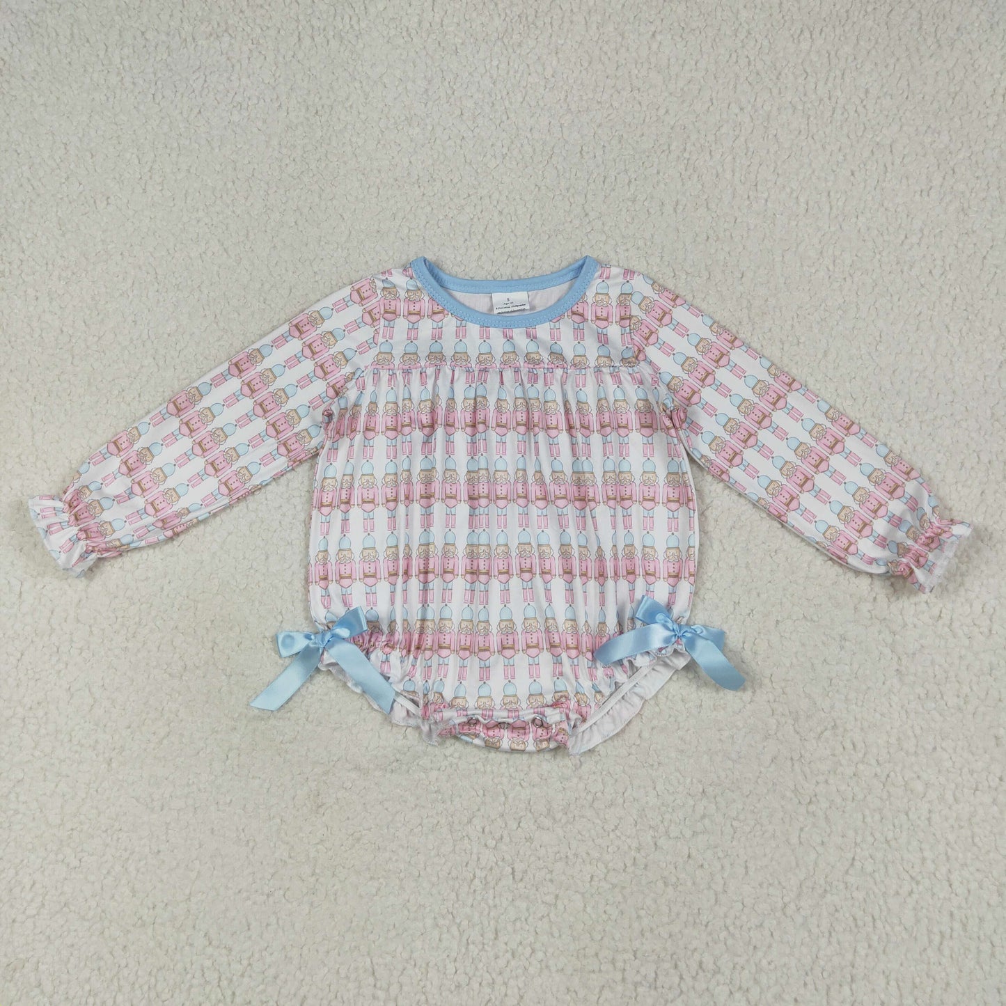 LR2298 Nutcracke* Soldier Print Baby Girls Christmas Bubble Romper