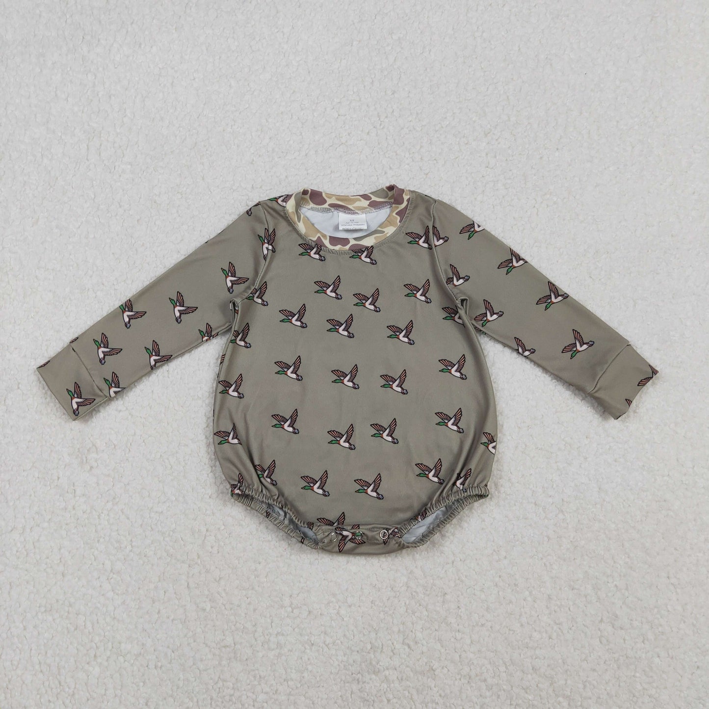 LR2302 Duck Camo Print Baby Boys Hunting Romper