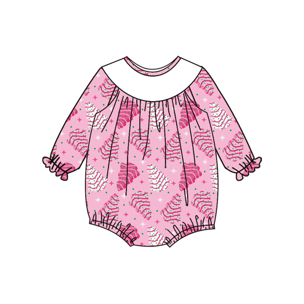 (Pre-order)LR2333 Debbie Cake Baby Girls Christmas Romper