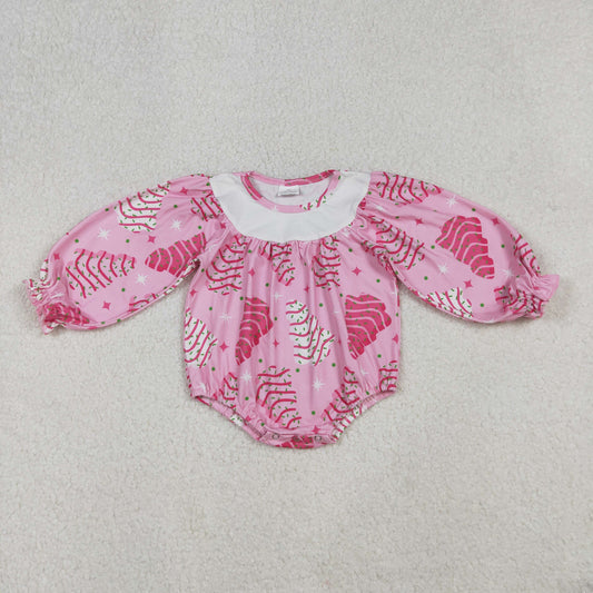 LR2333 Debbie Cake Pink Baby Girls Christmas Bubble Romper