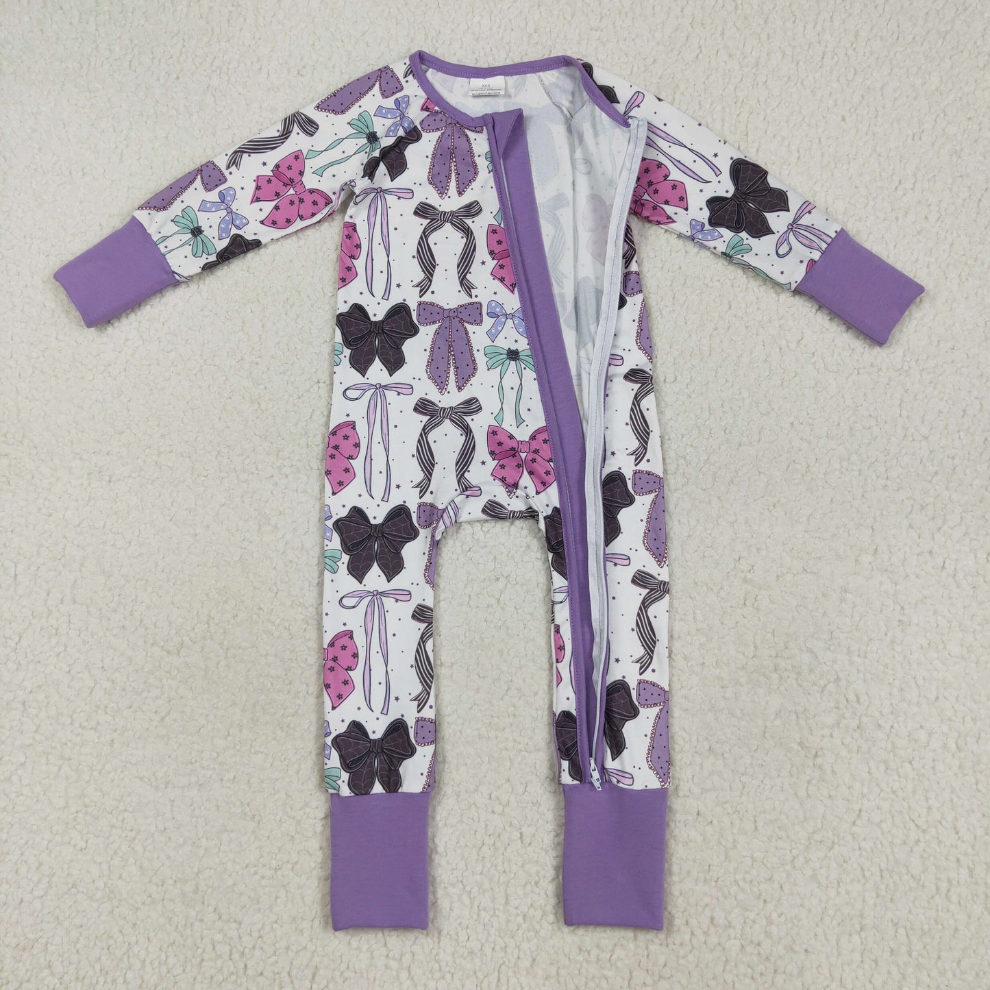 Cat Web Bows Purple Girls Halloween Matching Clothes Sisters Wear