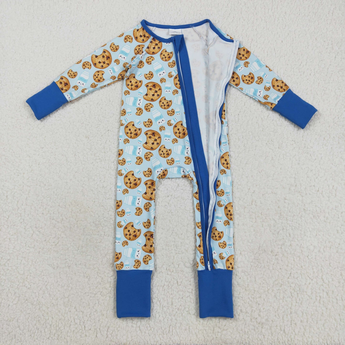 Cookies Milk Print Baby Fall Matching Romper Sibling Wear