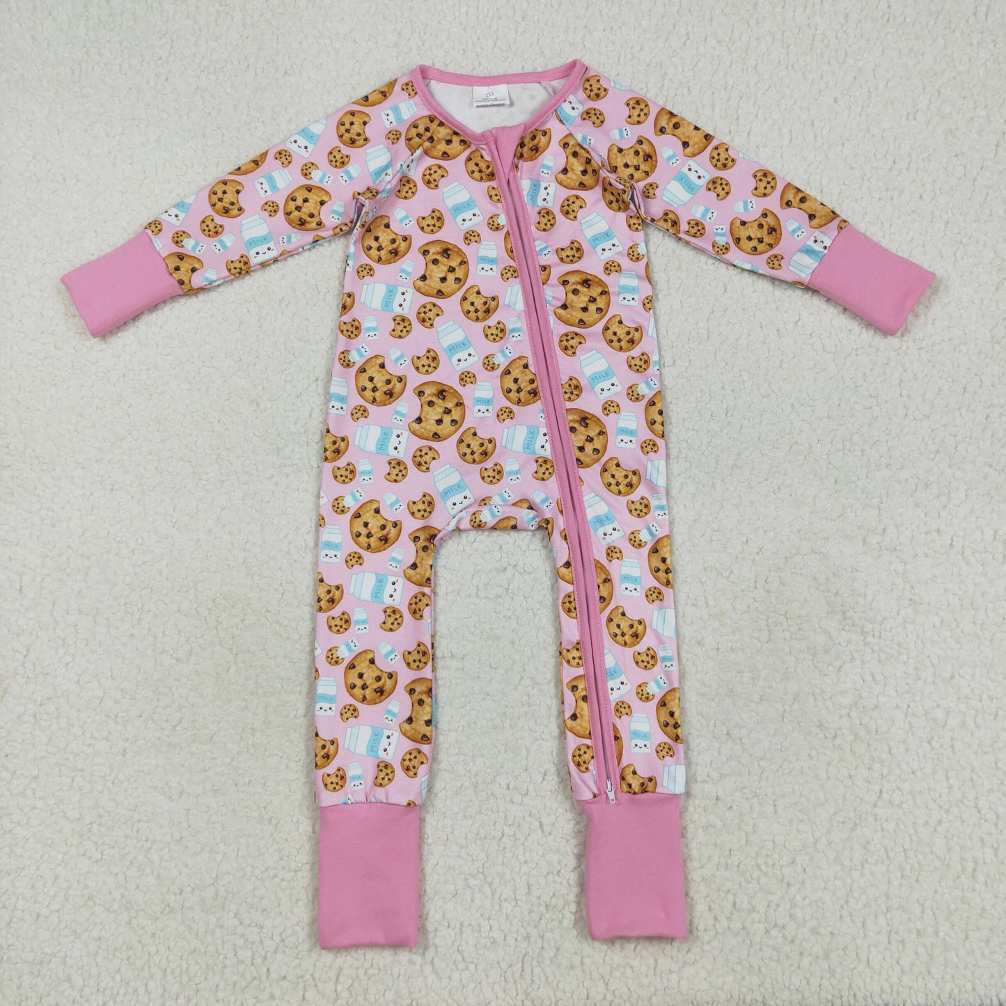 Cookies Milk Print Baby Fall Matching Romper Sibling Wear
