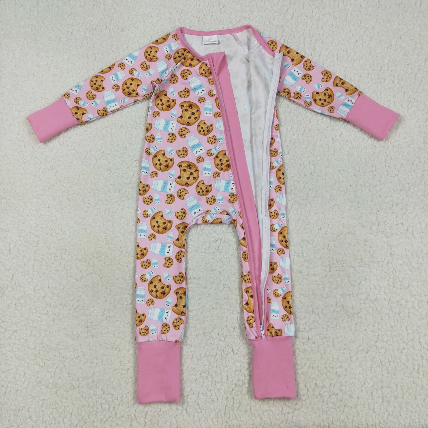 Cookies Milk Print Baby Fall Matching Romper Sibling Wear