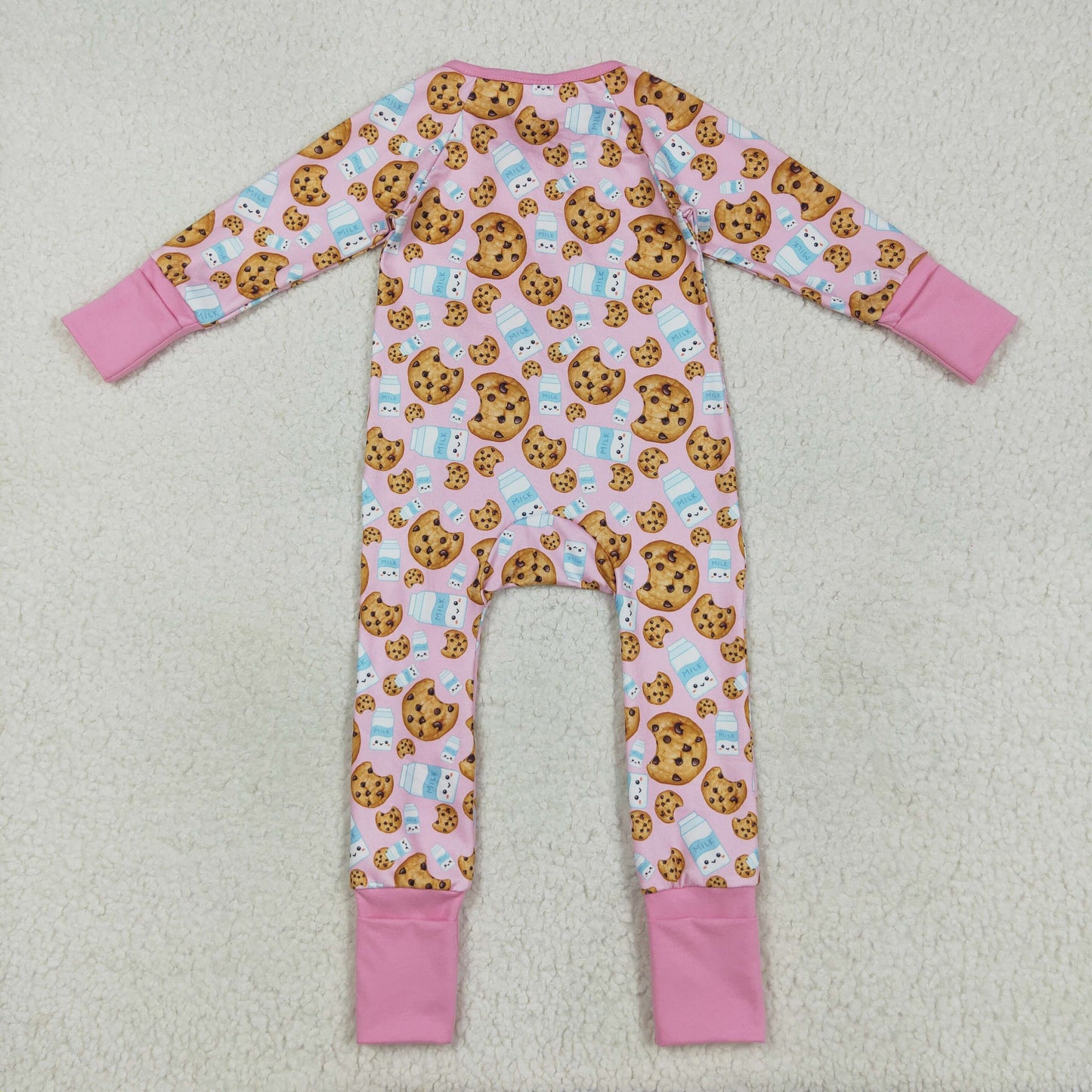 Cookies Milk Print Baby Fall Matching Romper Sibling Wear