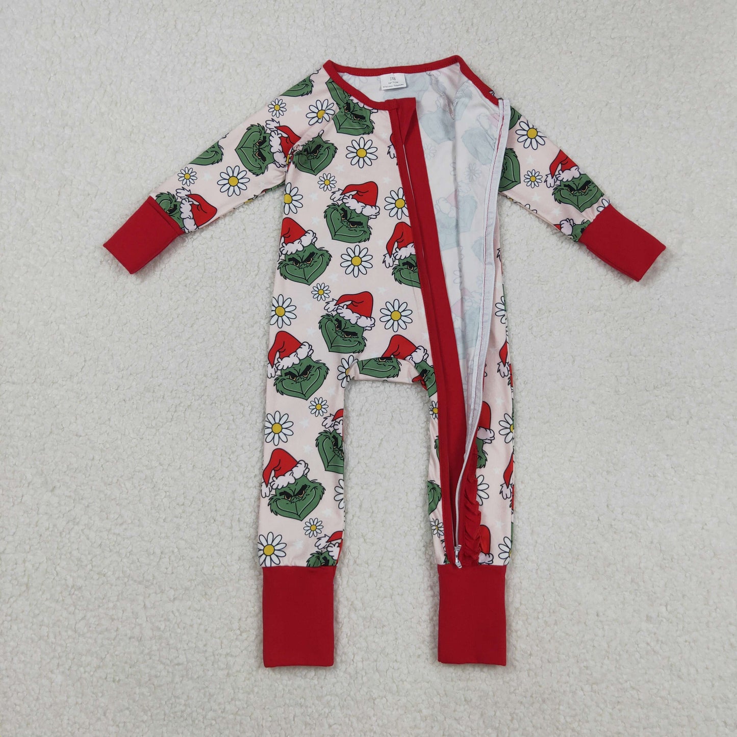 Green Frog Flowers Print Girls Christmas Clothes Sisters Matching Wear