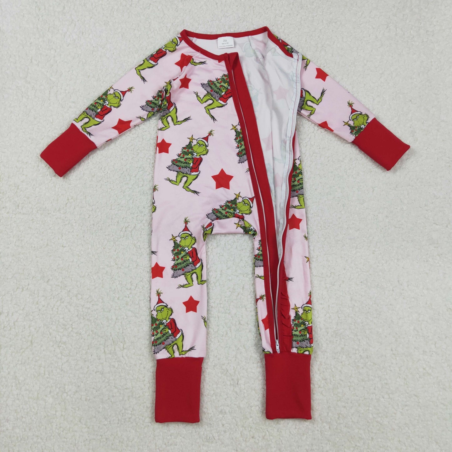 Green Frog Stars Print Girls Christmas Clothes Sisters Matching Wear