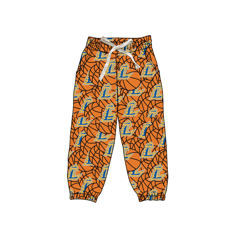 (Custom Design Preorder MOQ 5 Each Design) Team's Lincolnview Lancers Basketball Print Joggers Bottom Pants Mom and Me Matching Clothes