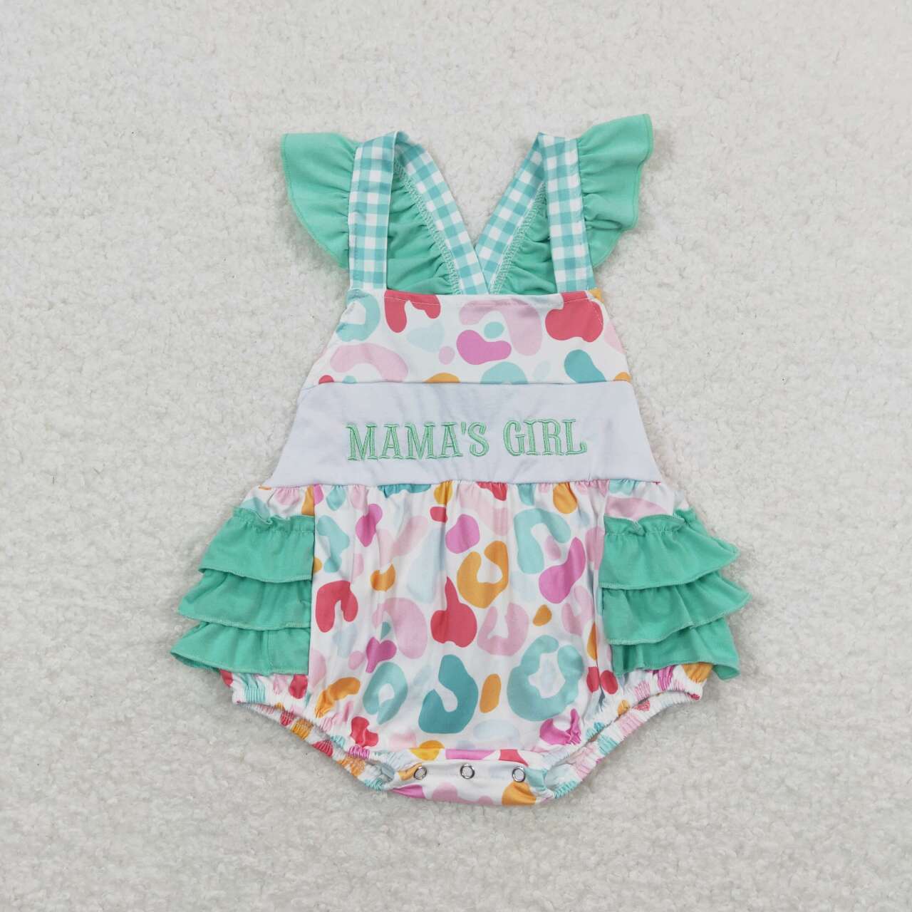 MAMA'S GIRL Embroidery Colorful Leopard Print Sisters Mother's Day Matching Clothes