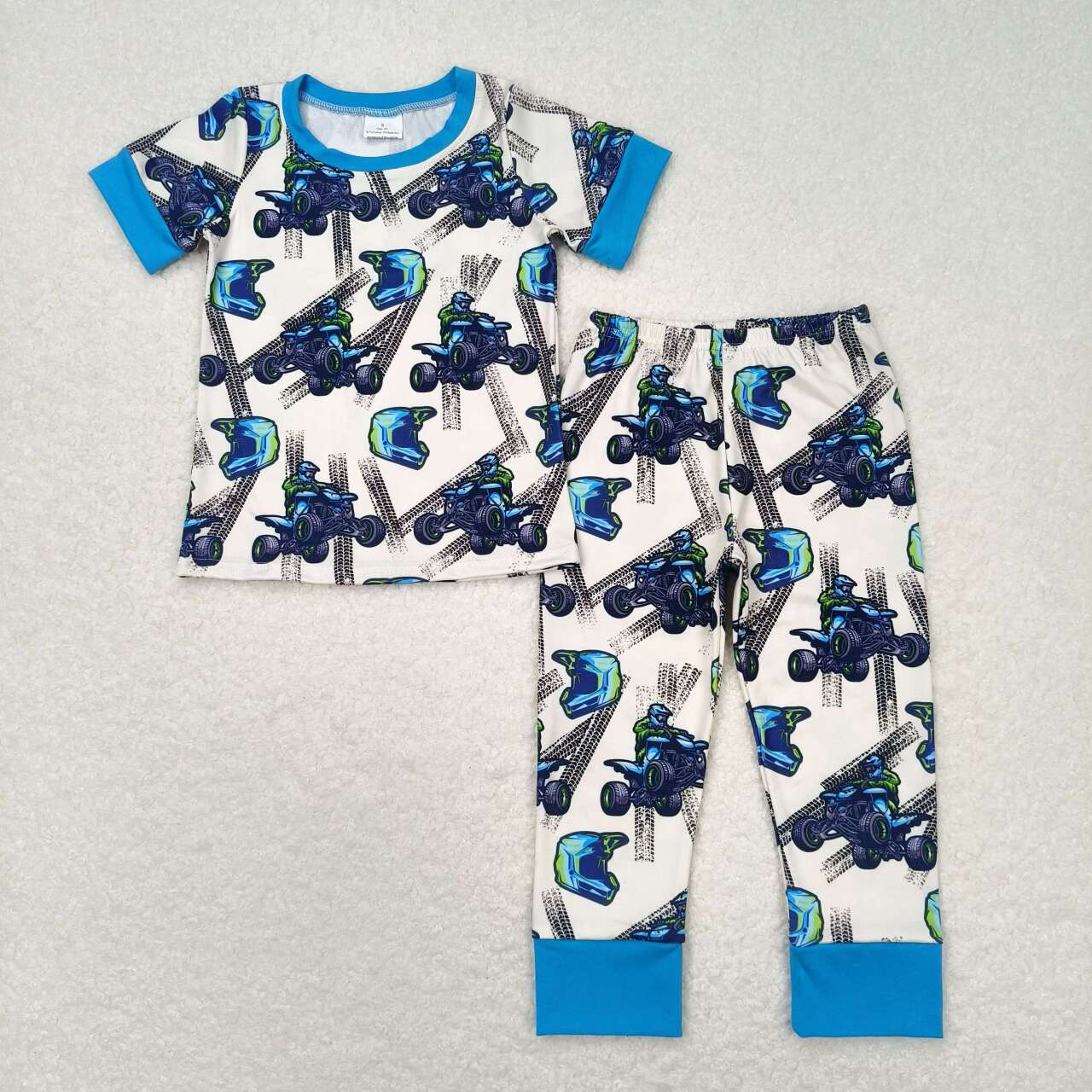 Monster Truck Print Brother's Summer Matching Pajamas Clothes