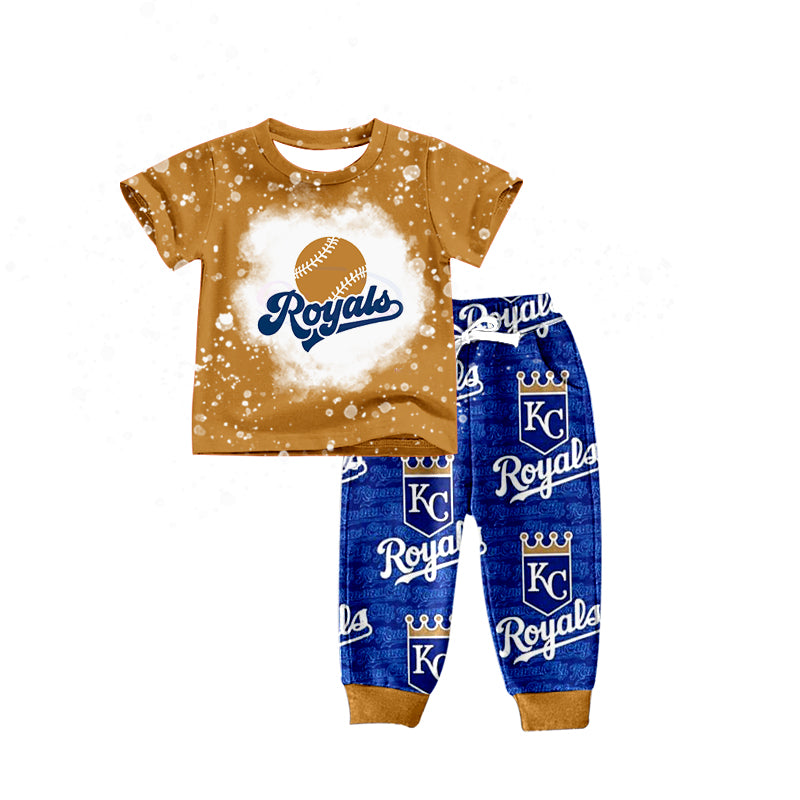 (Custom Design Preorder MOQ 5)NO. (3) Football Team's Print Boys Clothes Set