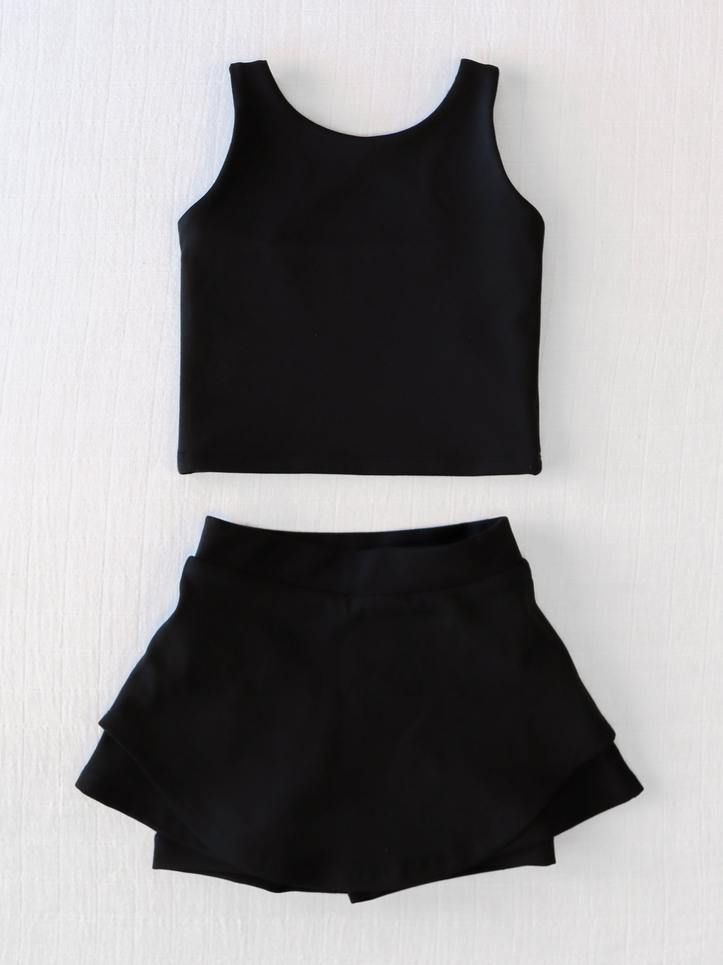 NO.14 (Custom Design Preorder MOQ 5) Black Print Girls 2 Pieces Sports Swimsuits