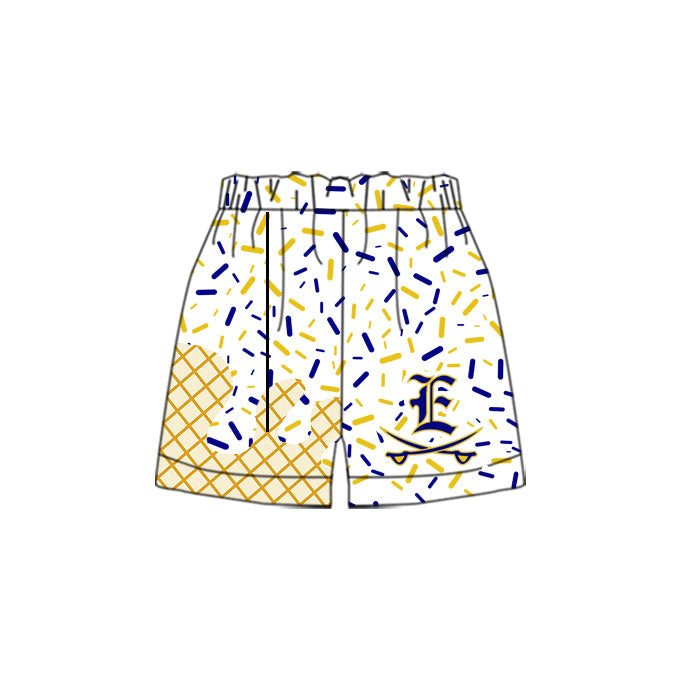(Custom Design Preorder MOQ 5) Team's White E Sprinkles Adult Bottom Shorts
