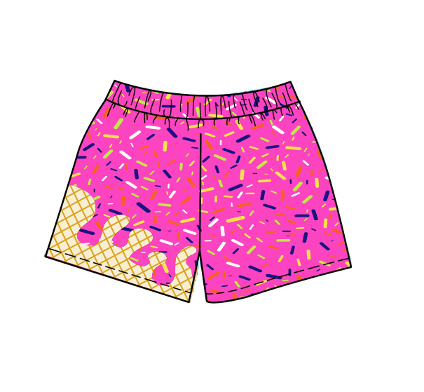 (Custom Design Preorder MOQ 5) Team's Hot Pink Sprinkles Adult Bottom Shorts