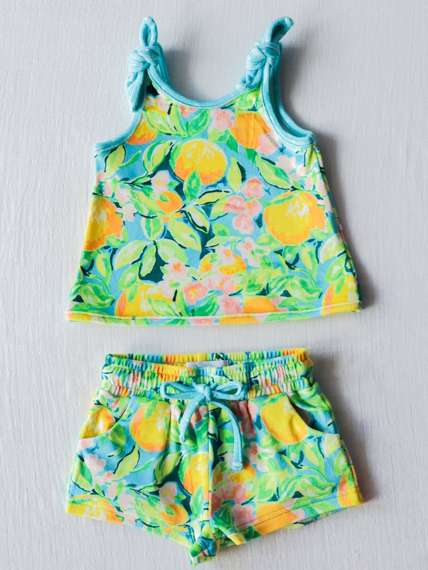 NO.1 (Custom Design Preorder MOQ 5) Orange Print Girls Summer Clothes Set