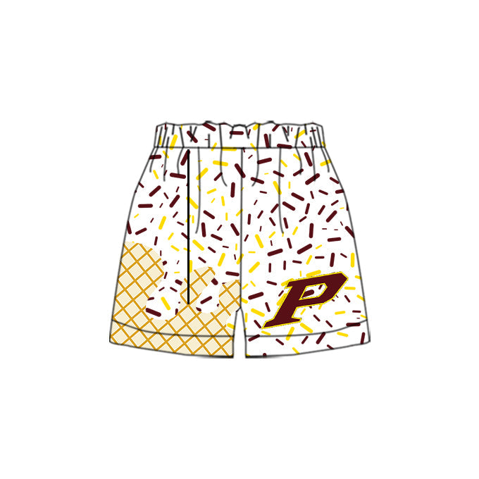 (Custom Design Preorder MOQ 5) Team's White P Sprinkles Adult Bottom Shorts