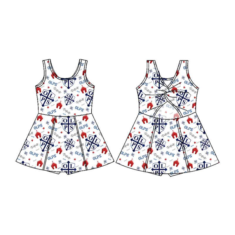 (Custom Design Preorder MOQ 5) Team's PROMPT SUCCOR OLPS Print Girls Summer Shorts Knee Length Dress