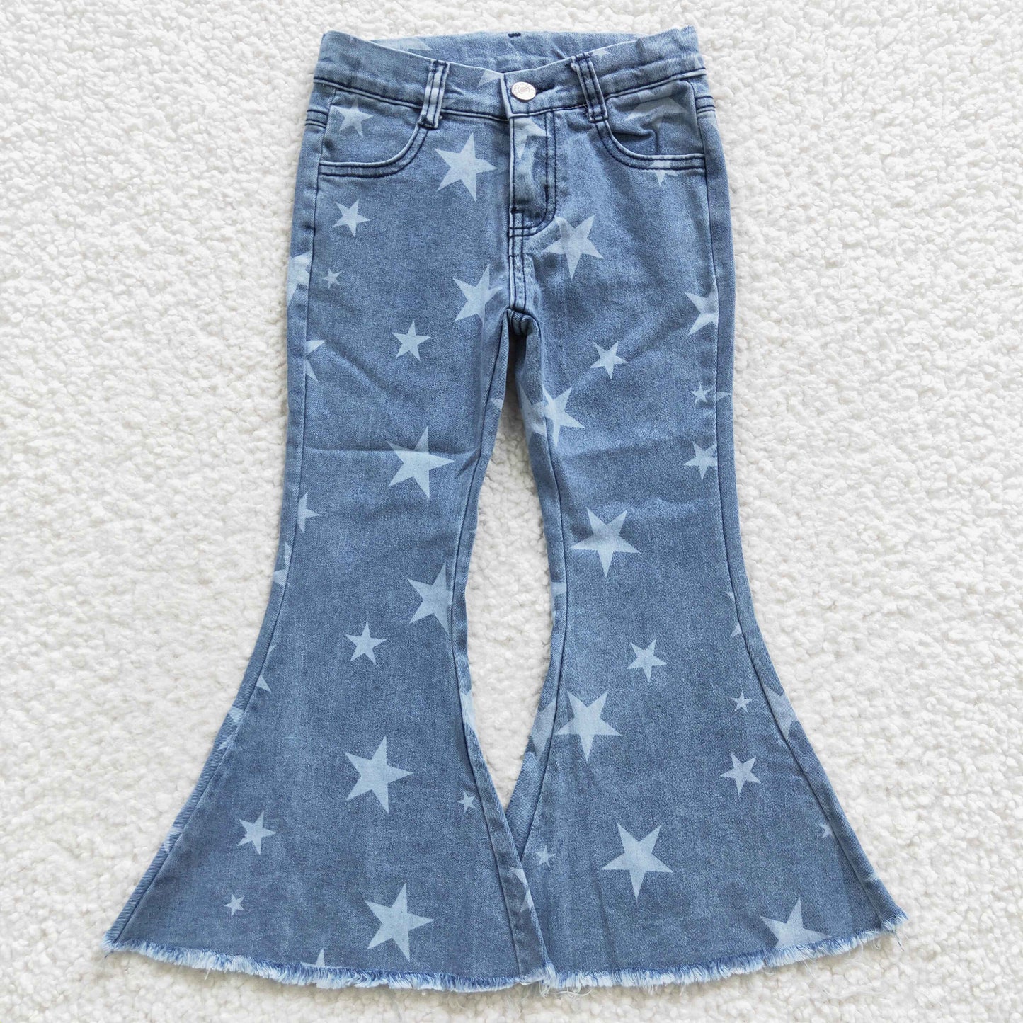 USA-Shop P0108 Girls Star Western Denim Bell Jeans Pants