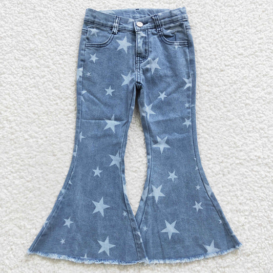 USA-Shop P0108 Girls Star Western Denim Bell Jeans Pants
