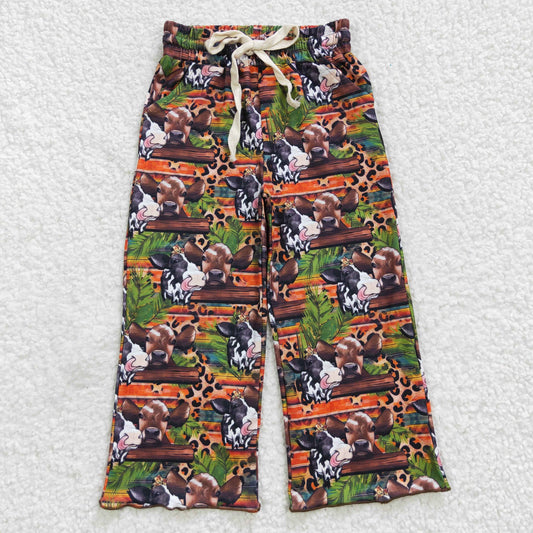 P0141  Cow and leopard print western pants