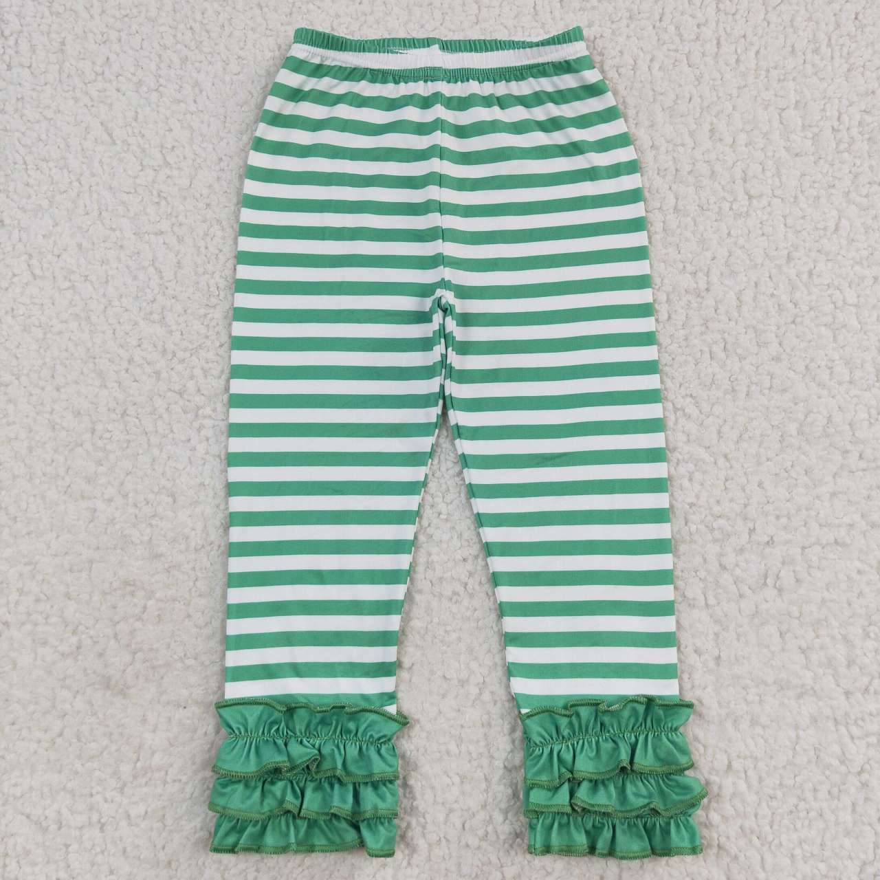 P0175 Green stripes girls legging pants