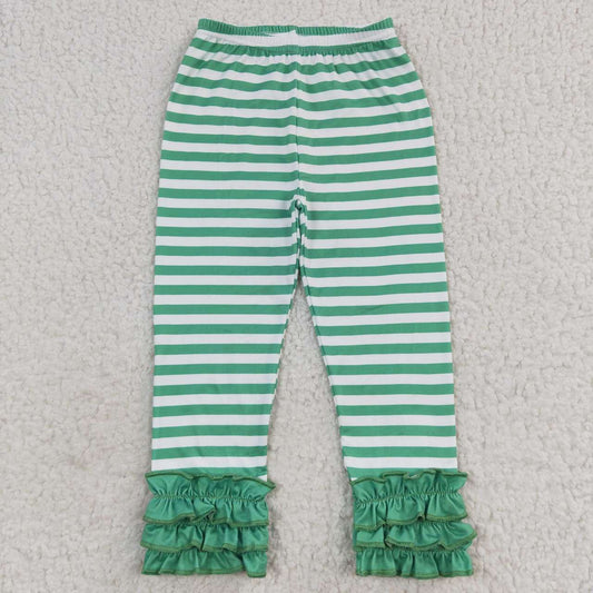 P0175 Green stripes girls legging pants