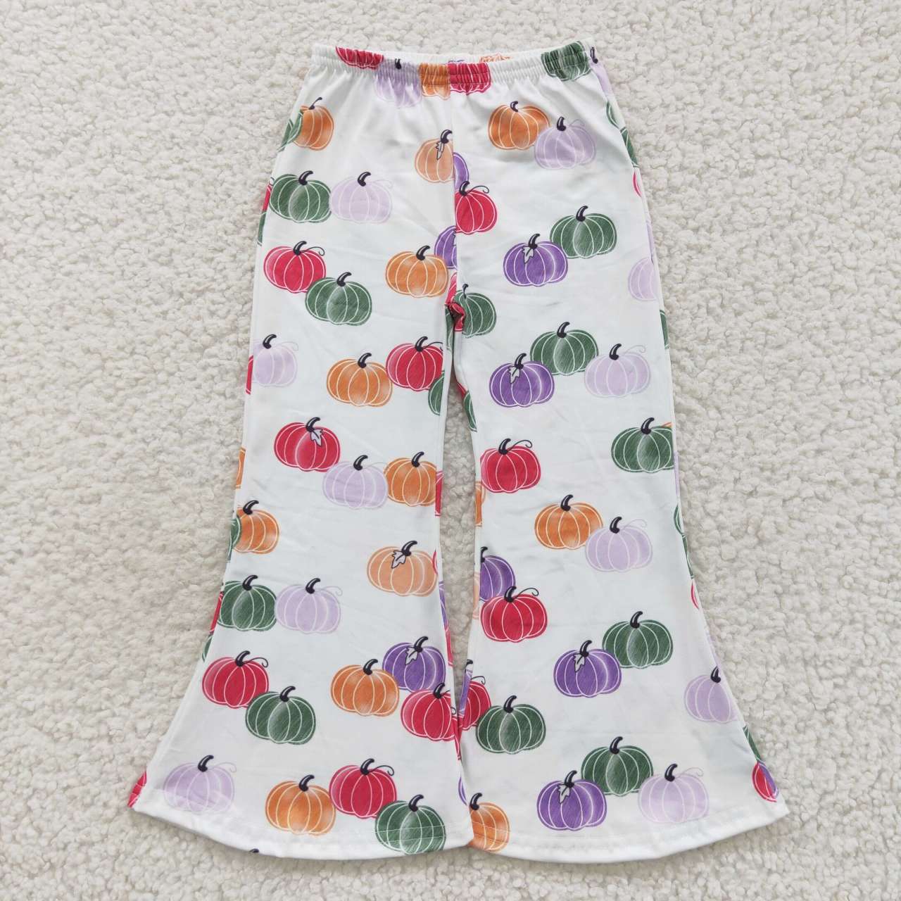 P0196 Girls white colorful pumpkin pants