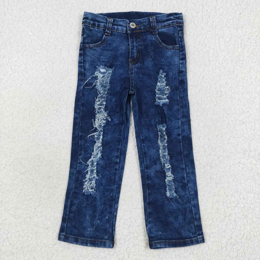 P0197   Kids blue denim hole legging jeans