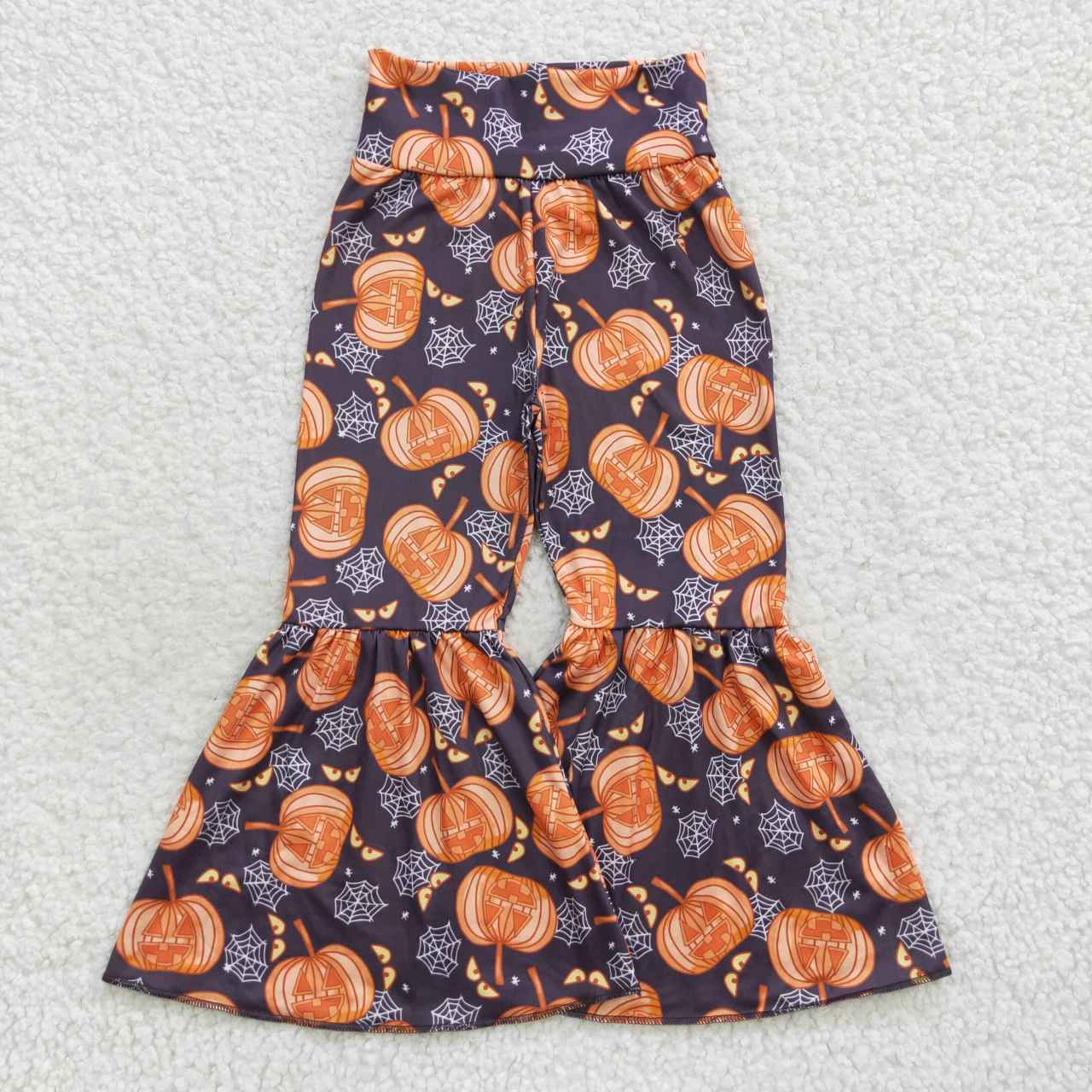 P0231 Girls pumpkin bell bottom Halloween pants
