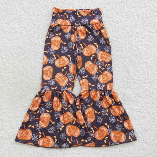 P0231 Girls pumpkin bell bottom Halloween pants