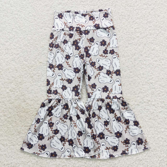 P0257 Girls Halloween ghost bell bottom pants